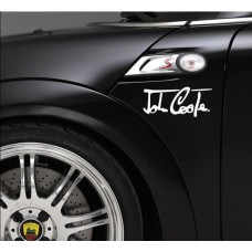 Aufkleber passend für MINI John Cooper Signatur Seitenaufkleber Aufkleber Satz 2 Stk.