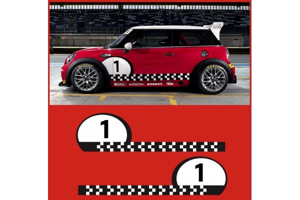 Aufkleber passend für MINI Challenge Cooper S Seitenaufkleber Schriftzug Aufkleber Satz Racing Race