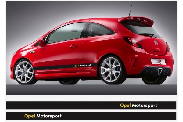 Aufkleber passend für Opel Motorsport Seitenaufkleber Aufkleber Streifen 2Stk. Satz 225cm Corsa Astra