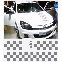 Decal to fit Opel OPC bonnet roof decal tail decal ctailer flag stripe set Astra