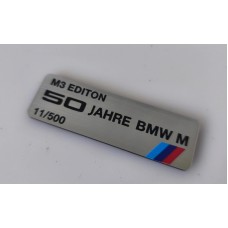 50 Jahre BMW M Anniversary Badge: Custom Edition Plaque for M3, M4, M5