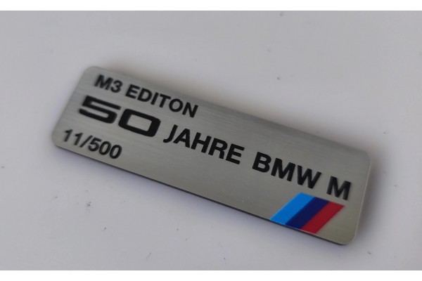 50 Jahre BMW M Anniversary Badge: Custom Edition Plaque for M3, M4, M5