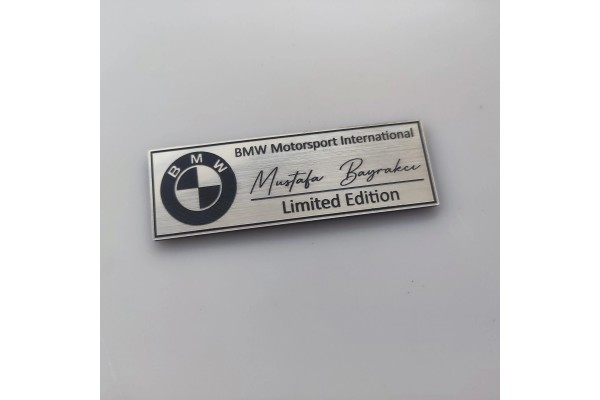 Customizable Car Interior Plaque - BMW Personalized Text Badge
