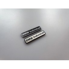 BMW Individual Badge: Silver/Black Plastic Interior Decal (4pcs)