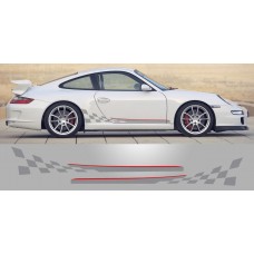 Aufkleber passend für Porsche 997 Two Tone Checkered Decal