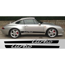 Aufkleber passend für Porsche 911 Tapered Turbo Script Side Decal Graphic