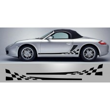 Decal to fit Boxster / Cayman 987 Checkered Side Stripe Vinyl Decal