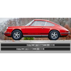Decal to fit 911 Classic Porsche Triple Stripe Vinyl Decal. 3.5 Inch