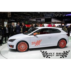 Aufkleber passend für Seat Leon WRC Haubenstreifen 4Stk. Satz