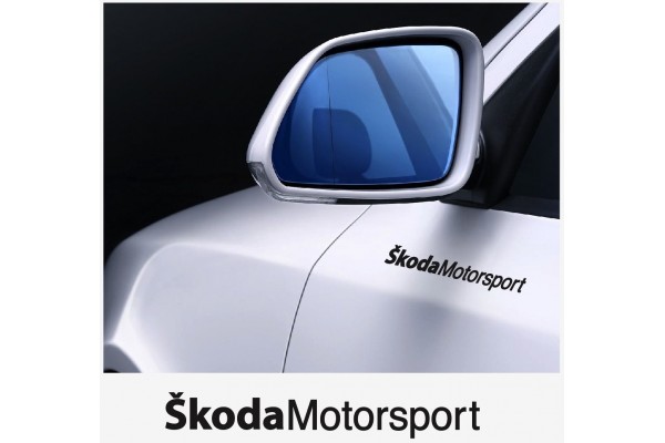 Aufkleber passend für Skoda Motorsport Seitenaufkleber Aufkleber 2 Stk. Satz 120mm bis 200mm