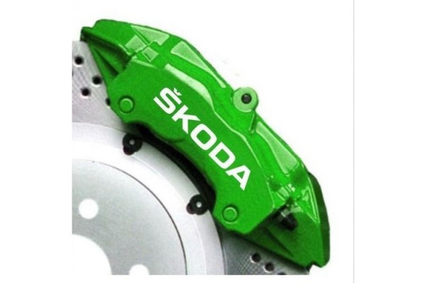 Aufkleber passend für Skoda RS Motorsport Bremssattel Aufkleber 4 Stk. Satz Octavia Fabia Rapid