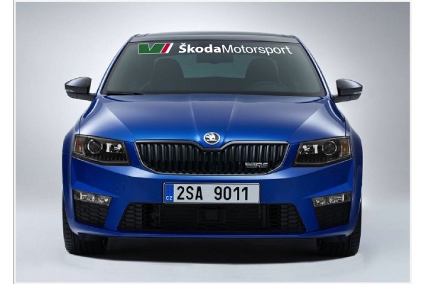 Aufkleber passend für Skoda Powered by Skoda Motorsport RS Seitenaufkleber Aufkleber 900mm 2 Stk. Satz