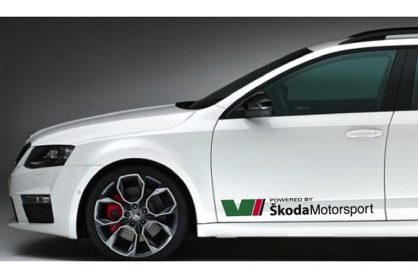 Aufkleber passend für Skoda Motorsport VRS Felgendeckel Nabendeckel Aufkleber 4 Stk. Satz Ø 55-65 mm