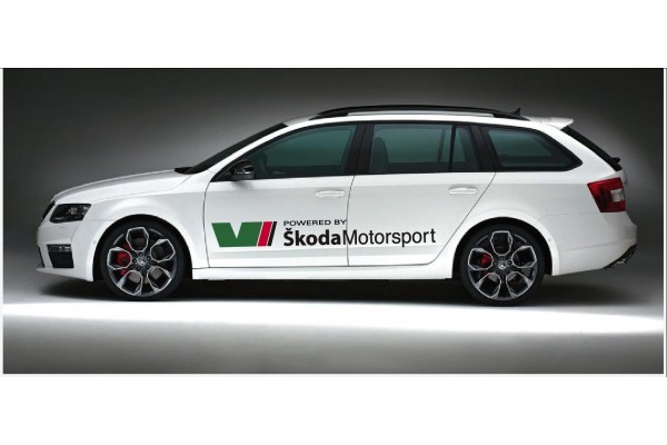 Aufkleber passend für Skoda Motorsport Seitenaufkleber Aufkleber Heckaufkleber Heckscheibenaufkleber