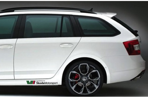 Decal to fit Skoda Powered by Skoda Motorsport RS side decal 300mm 2 pcs. set