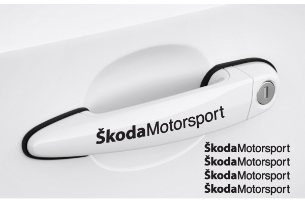 Aufkleber passend für Skoda Motorsport Dachaufkleber Aufkleber Satz 3Stk, logo Ø600mm, Schrift 1200mm