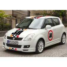 Aufkleber passend für Suzuki Swift 09 Dach- Hauben- Seitenaufkleber 4 Stk. Satz