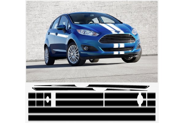 Aufkleber passend für Ford Fiesta Rennstreifen Racing Stripes Aufkleber Satz S1600 Limited Edition