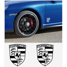 Aufkleber passend für Porsche Emblem Logo Seitenaufkleber Aufkleber 2Stk. Satz