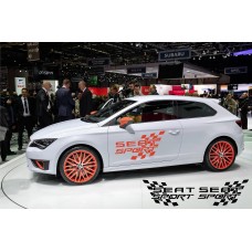 Aufkleber passend für Seat Sport Seitenaufkleber Satz 2Stk, 1000mm