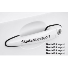 Decal to fit Skoda Motorsport Door handle decal set 4pcs, 120mm