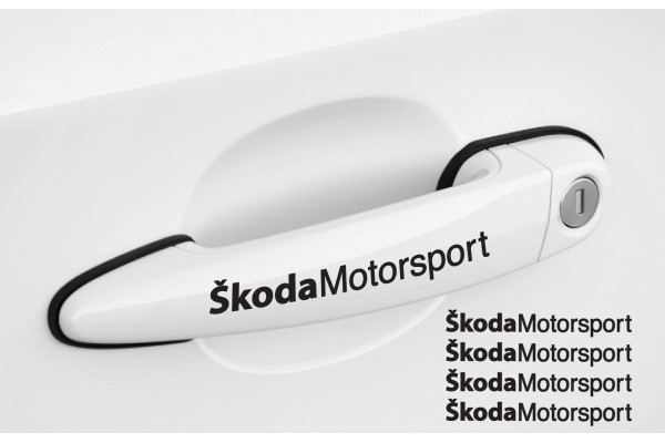 Decal to fit Skoda Motorsport Door handle decal set 4pcs, 120mm