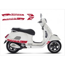 Aufkleber passend für Vespa GT GTS Super Sport Seitenaufkleber Super V2 3 (red)