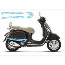 Aufkleber passend für Vespa GT GTS Super Sport Seitenaufkleber Super V2 (blue)