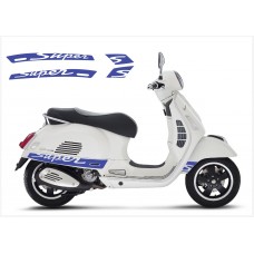 Aufkleber passend für Vespa GT GTS Super Sport Seitenaufkleber Super V2 (dark blue)