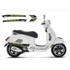 Decal to fit Vespa GT GTS Super Sport side decal Super V3 (black – green)