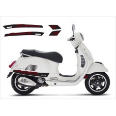 Aufkleber passend für Vespa GT GTS Super Sport Seitenaufkleber Super V3 (black – red)