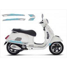 Aufkleber passend für Vespa GT GTS Super Sport Seitenaufkleber Super V3 (silver – blue)