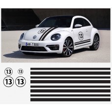 Aufkleber passend für VW New Beetle Rennstreifen Racing Stripes Aufkleber Satz 13