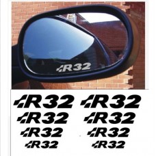 Aufkleber passend für VW R32 Fenster- Bremssattel- Spiegel Aufkleber - 8 Stück im Set