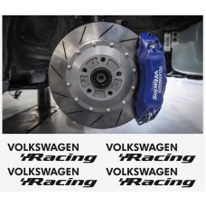 Aufkleber passend für VW Volkswagen Racing Fenster- Bremssattel- Spiegel Aufkleber - 4 Stück im Set